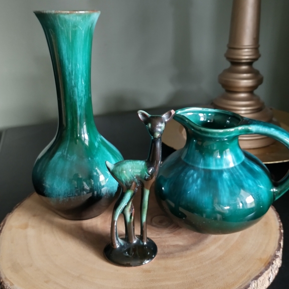 Vintage Blue Mountain Pottery Canada Green Drip Glaze - Picture 10 of 11